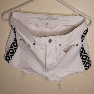 Universal thread white tribal embellished shorts